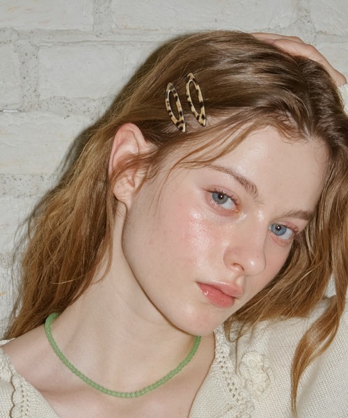 GIUNON ヘアピン leopard oval hairpin 2set / レオパード