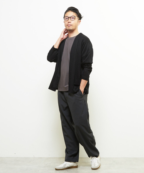 MEN'S MELROSE カーディガン ジャガードメッシュボタンレス