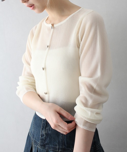 ルネ Rene LIMITED EDITION  ビジューボタン ラメカーディガン ニット クルーネック 34 アイボリー /AT ■OS レディース ルネ LIMITED EDITION ビジューボタン ラメカーディガン 34