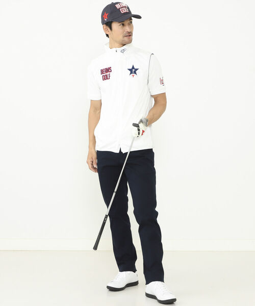 ビームスゴルフ　メンズ　半袖中綿ジャケット　ホワイト 中古 メンズ ビームスゴルフ BEAMSGOLF 半袖シャツ M 白