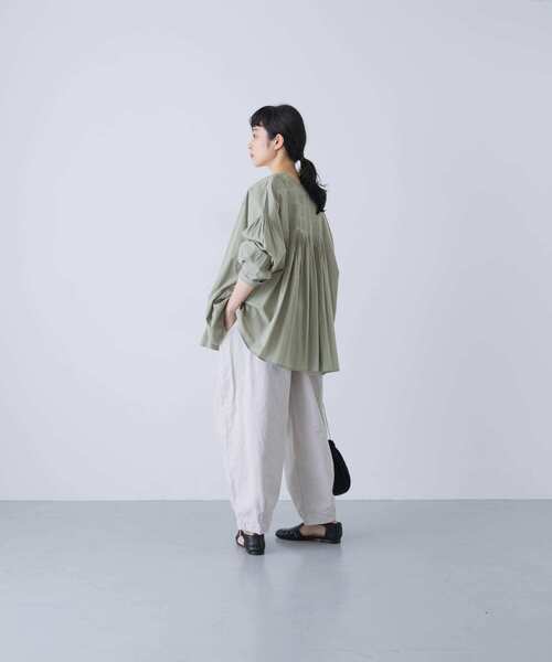 かぐれ ブラウス シャツ コットンピンタックブラウス レディース