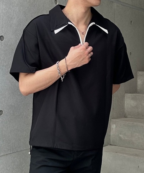 ZOZO ページ Otte シャツ ハーフジップポロトップス メンズ : ZOZOTOWN Yahoo