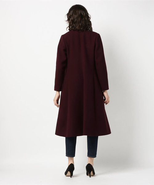 IENA LA BOUCLE（イエナラブークル） ノーカラーコート 38 レッド