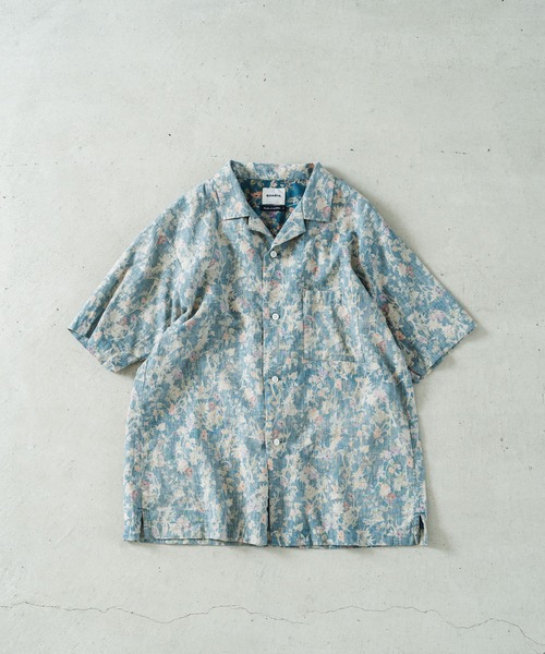 quadro シャツ 綿麻クロス花柄pt半袖シャツ メンズ : ZOZOTOWN