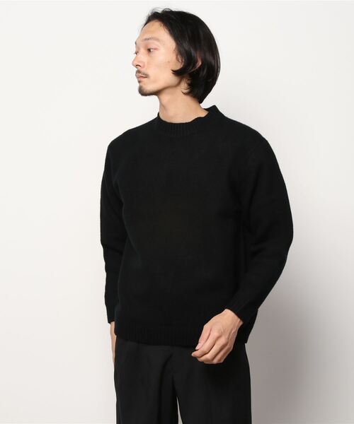 スティーブンアラン カシミヤ混 ヘビーコットンウール 長袖ニット L ブラック STEVEN ALAN（スティーブンアラン） 長袖ニット L ブラック メンズ