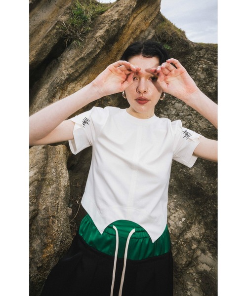 OMMOカットソー OMMO tシャツ TUCK SLEEVE SHORT T レディース : ZOZOTOWN Yahoo