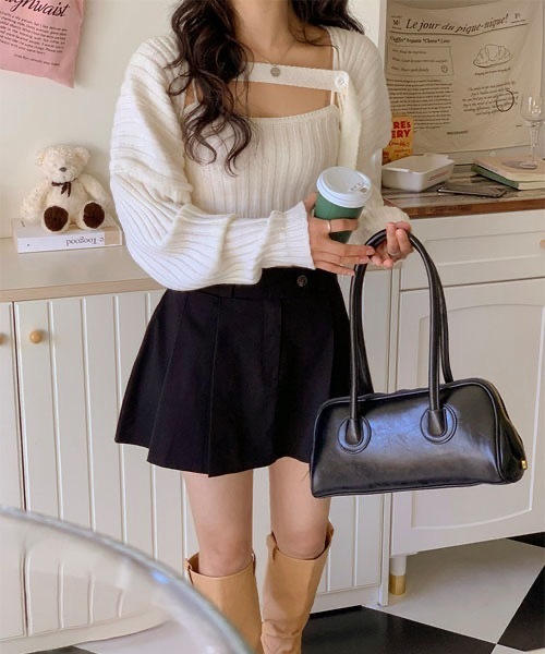 「SONA」 ニットアンサンブル FREE ブラック レディース_画像3