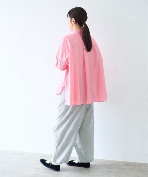 haco　yuni キャッチワッシャー ワイドブラウス yuni ブラウス シャツ コットンキャッチワッシャー ワイドブラウス