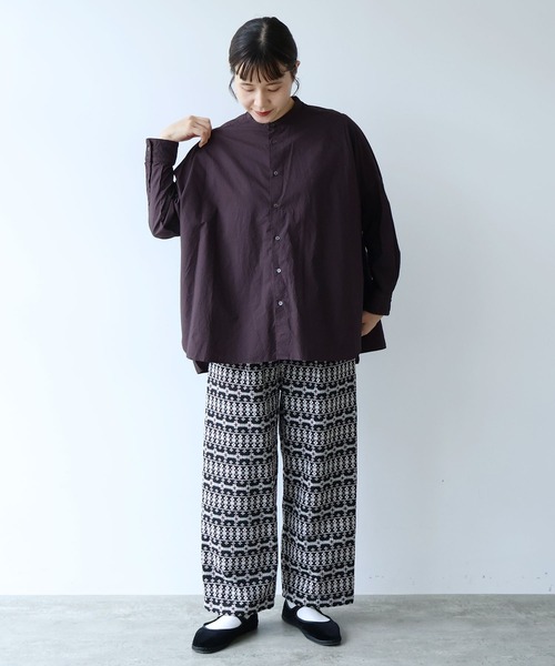 yuni ブラウス シャツ コットンキャッチワッシャー ワイドブラウス