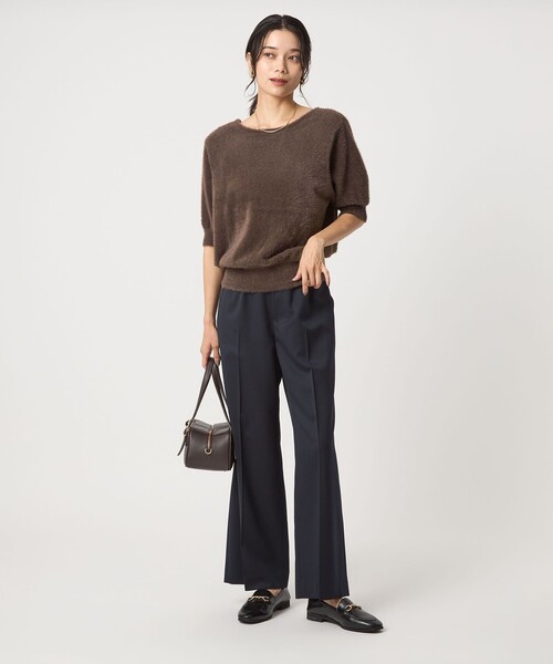 ニット セーター フラッフフェザー 2WAY ショートスリーブ ニット プルオーバー -ウォッシャブル- レディース