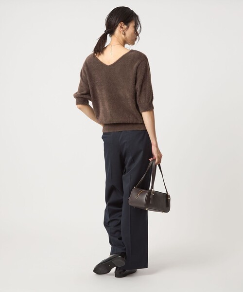 ニット セーター フラッフフェザー 2WAY ショートスリーブ ニット プルオーバー -ウォッシャブル- レディース