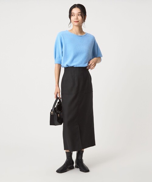 ニット セーター フラッフフェザー 2WAY ショートスリーブ ニット プルオーバー -ウォッシャブル- レディース
