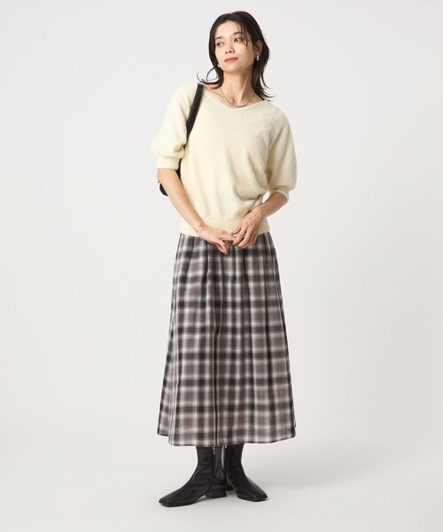 ニット セーター フラッフフェザー 2WAY ショートスリーブ ニット プルオーバー -ウォッシャブル- レディース