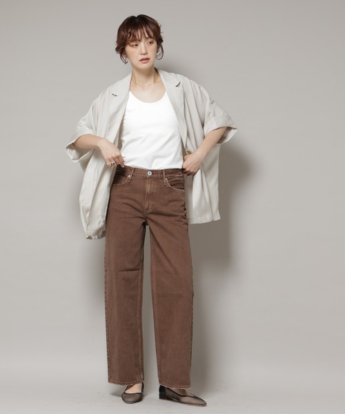 upper hights デニムパンツ 綿100% ライトブラウン レディース upperhights ジーンズ デニム デニムパンツ upper hights/THE