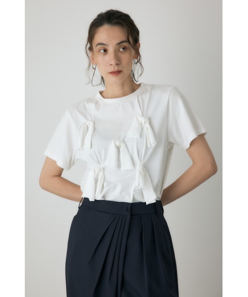 tシャツ ノットリボンTシャツ レディース