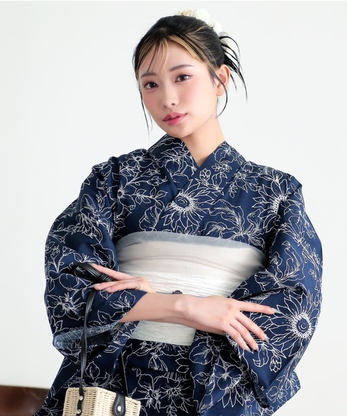 KIMONOMACHI 浴衣 レディース 浴衣 レディース 女性浴衣 2点セット(綿