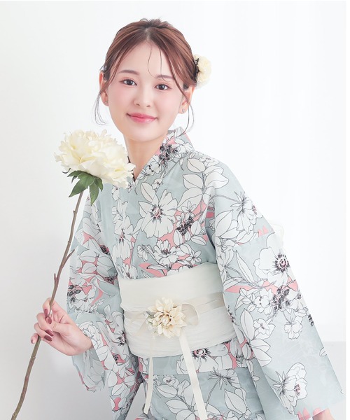 KIMONOMACHI 浴衣 レディース 浴衣 レディース 女性浴衣 2点セット(綿