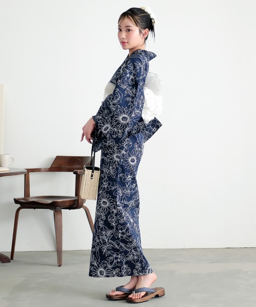 KIMONOMACHI 浴衣 レディース 浴衣 レディース 女性浴衣 2点セット(綿
