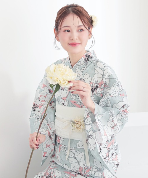 KIMONOMACHI 浴衣 レディース 浴衣 レディース 女性浴衣 2点セット(綿