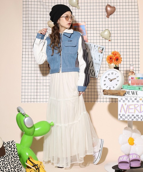 NERDY デニムトラッカートラックトップス  M NERDY デニムトラッカートラックトップス M