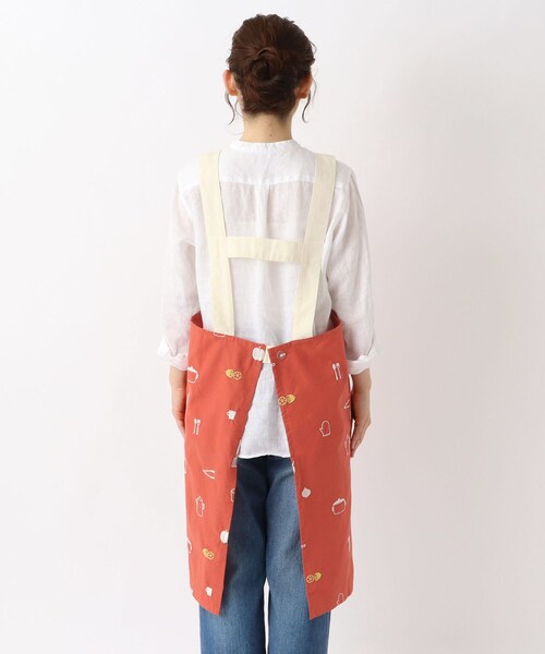 one'sterrace エプロン 「ワンズテラスオリジナル」キッチン刺繍 H型