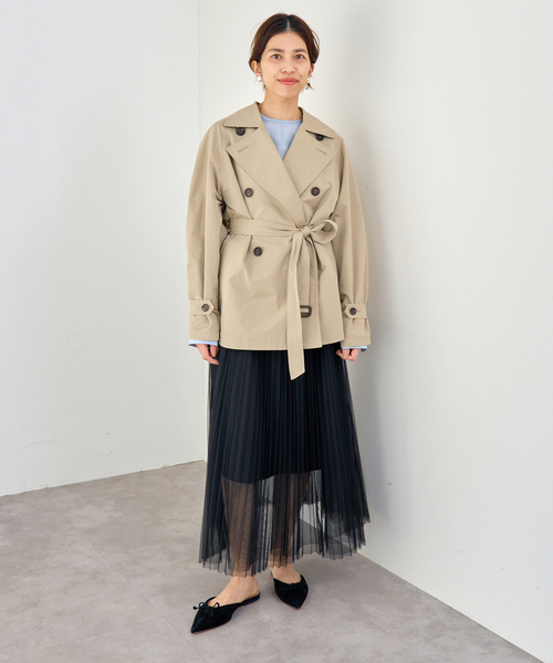 IENA イエナ　ベイクルーズ　ハーフトレンチコート ネイビー 36 美品 トレンチロングコート（トレンチコート）｜IENA（イエナ）の通販