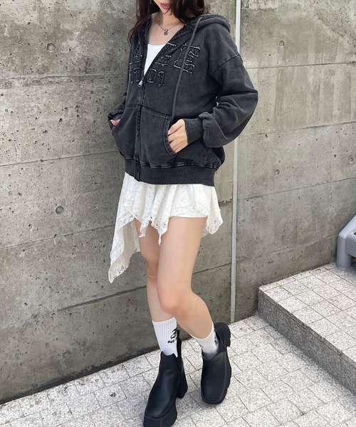 Roger&Raw パーカー デニムジップアップパーカー レディース