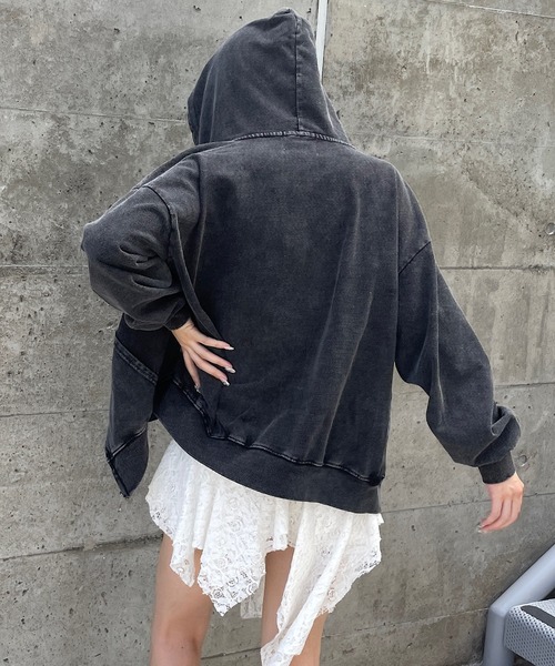 ROGER AND RAW デニムパーカー　フリーサイズ Roger&Raw パーカー デニムジップアップパーカー レディース