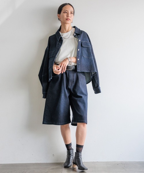 HEREIAM ブラウス シャツ 「HEREIAM」Flexデニムシャツ レディース