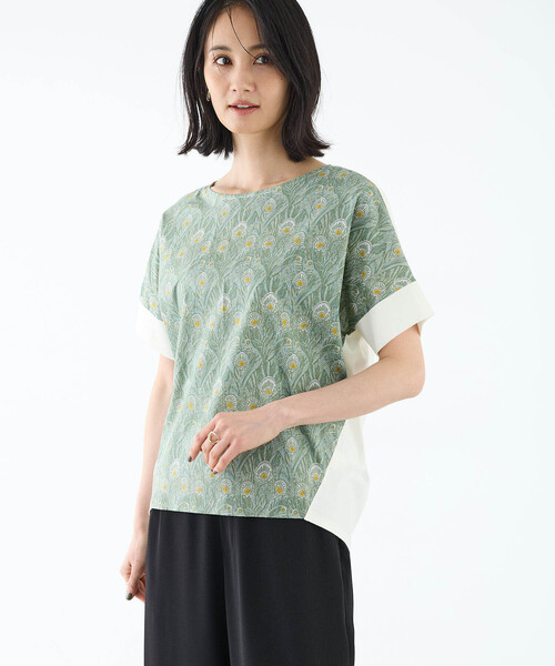 「A/C DESIGN BY ALPHA CUBIC」 半袖カットソー L ネイビー レディース_画像2