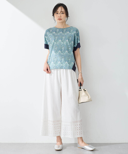 「A/C DESIGN BY ALPHA CUBIC」 半袖カットソー L ネイビー レディース_画像4