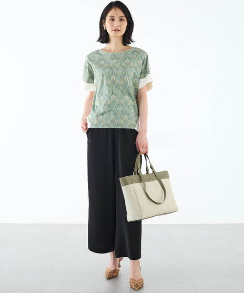 「A/C DESIGN BY ALPHA CUBIC」 半袖カットソー L ネイビー レディース_画像5