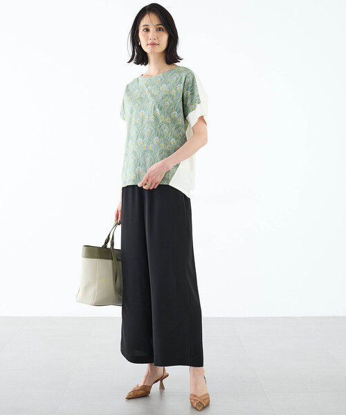 「A/C DESIGN BY ALPHA CUBIC」 半袖カットソー L ネイビー レディース_画像6