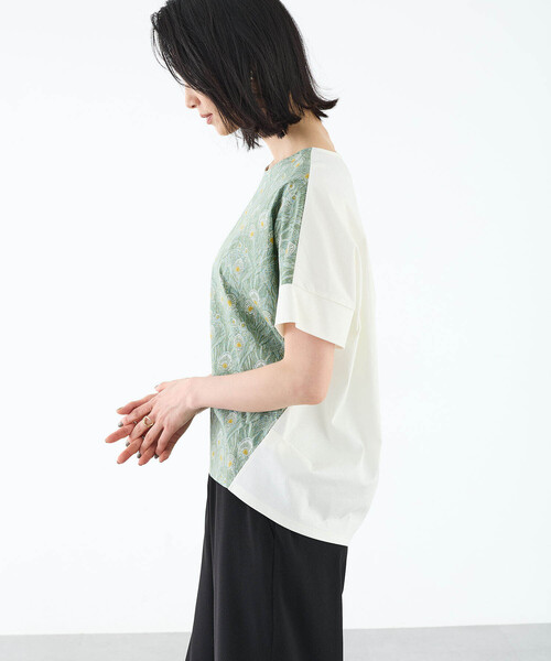 「A/C DESIGN BY ALPHA CUBIC」 半袖カットソー L ネイビー レディース_画像7