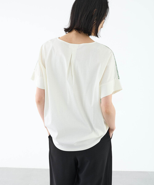 「A/C DESIGN BY ALPHA CUBIC」 半袖カットソー L ネイビー レディース_画像8