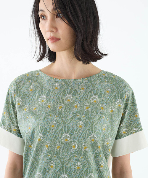 「A/C DESIGN BY ALPHA CUBIC」 半袖カットソー L ネイビー レディース_画像9