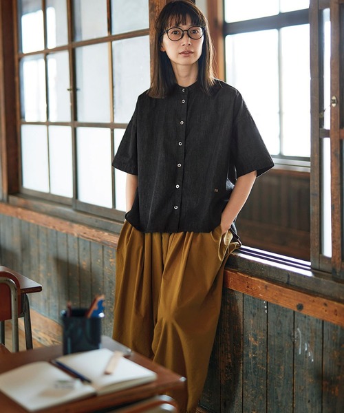 「Sunny clouds」 半袖ブラウス X-LARGE ブラック レディース_画像3