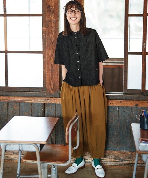 「Sunny clouds」 半袖ブラウス X-LARGE ブラック レディース_画像6