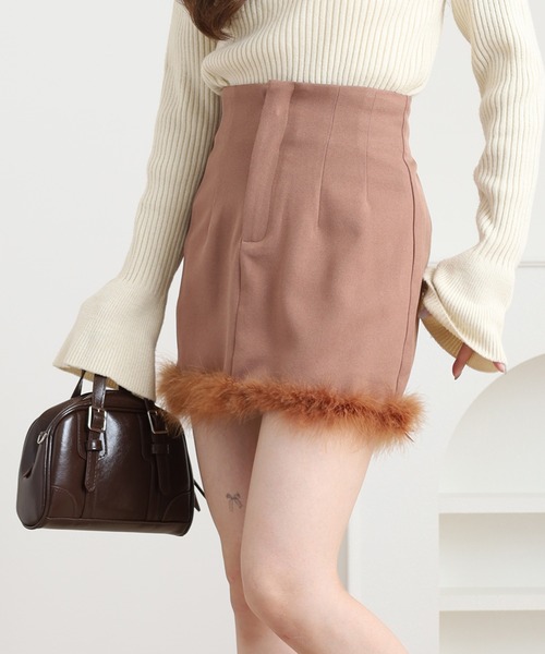 FUNALIVE（ファンアライブ） スカート 裾ファー台形ミニスカート