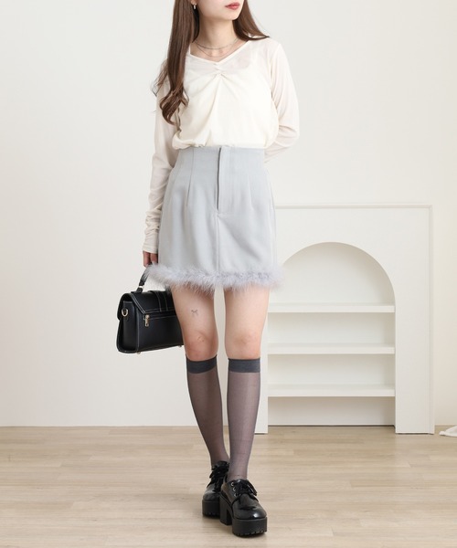FUNALIVE（ファンアライブ） スカート 裾ファー台形ミニスカート