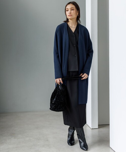 新品　ICB ミルドウール ロングカーディガン　毛100% ICB（アイシービー） カーディガン ミルドウール ロングカーディガン