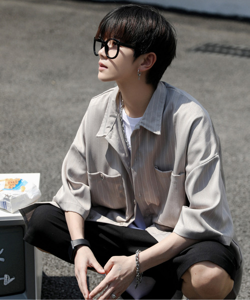 「neos」 半袖シャツ X-LARGE グレイッシュベージュ メンズ_画像9