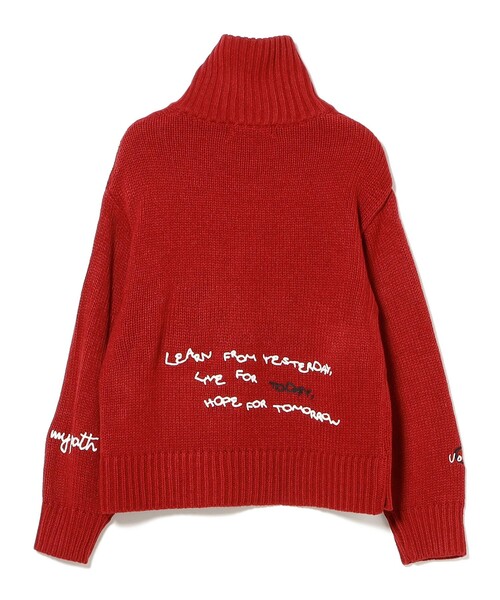 3316【激レア・美品】ハーディエイミス ビッグ刺繍バックロゴ ニットブルゾン B:MING by BEAMS（ビーミング by ビームス）手書き刺繍 ニット