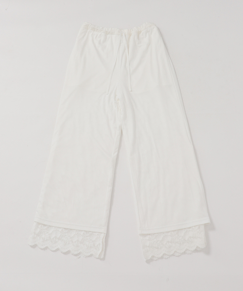 SLOBE IENA（スローブイエナ） パンツ fluffy lace イージーパンツ