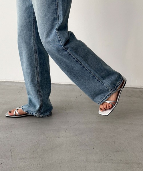 「CANAL JEAN」 フラットサンダル 23.5 ブラウン レディース_画像4