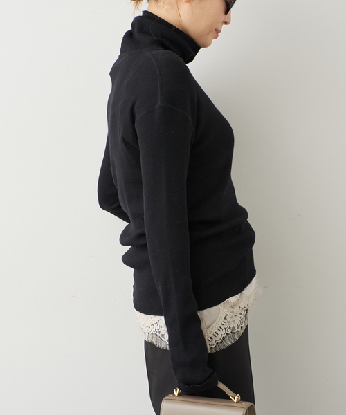 ドゥーズィエムクラス　 rib タートル　ニット 追加 Basic Rib タートルネックプルオーバー（ニット/セーター