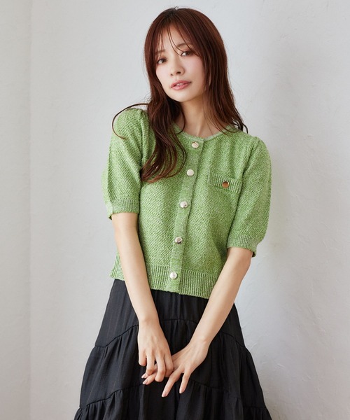 「mysty woman」 ニットカーディガン FREE ブラック レディース_画像4