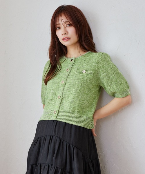 「mysty woman」 ニットカーディガン FREE ブラック レディース_画像5