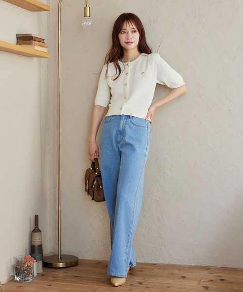 「mysty woman」 ニットカーディガン FREE ブラック レディース_画像6