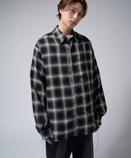 AS IＯ®️C S-7 W  ST A N D STAMP AND DIARY｜レーヨンコットン強撚ツイル ウエストタックワイド